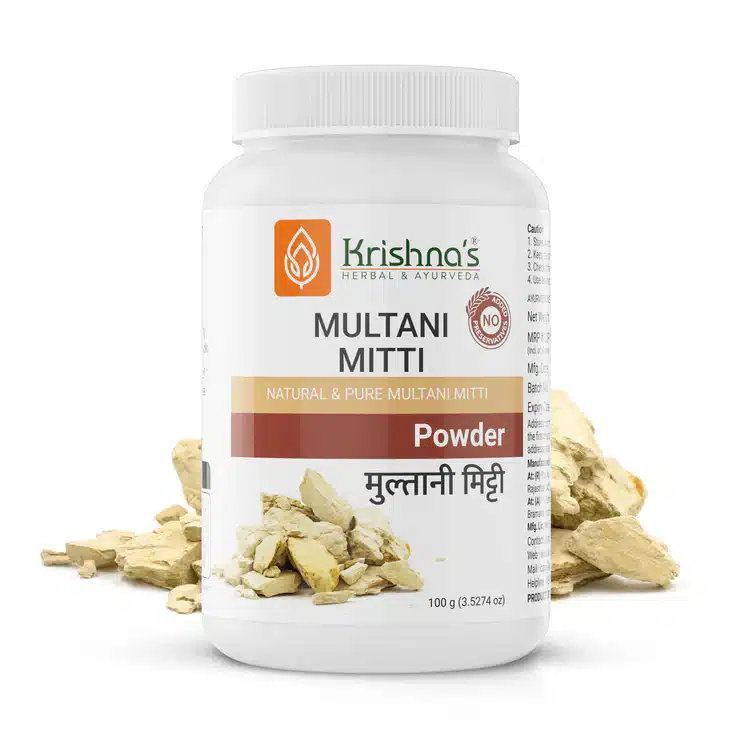 MultaniPowder_1 multani mitti powder 100gm krishna herbal and ayerveda - Image 1